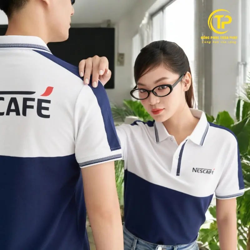 Áo Đồng Phục NetCafe Trắng Xanh Đen