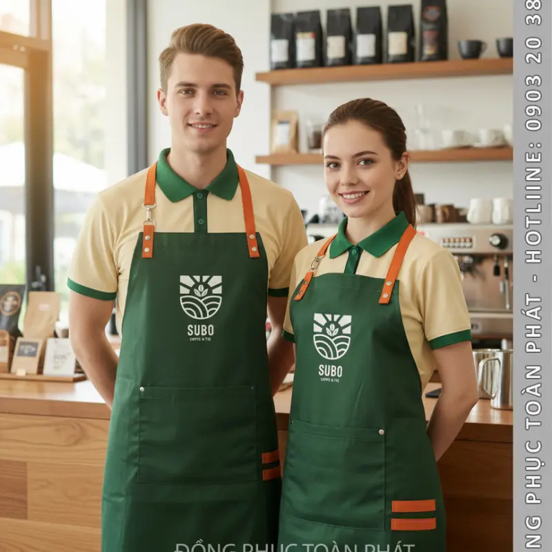 Đồng Phục Cafe Coffee Subo Màu xanh Kem - CB27-1