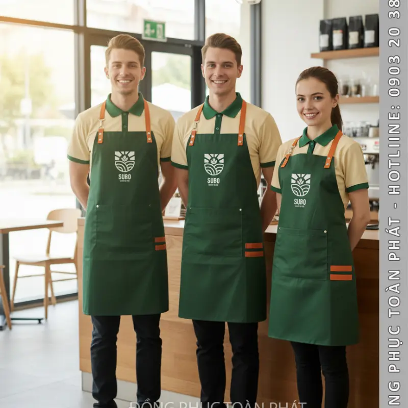 Đồng Phục Cafe Coffee Subo Màu xanh Kem - CB27-1