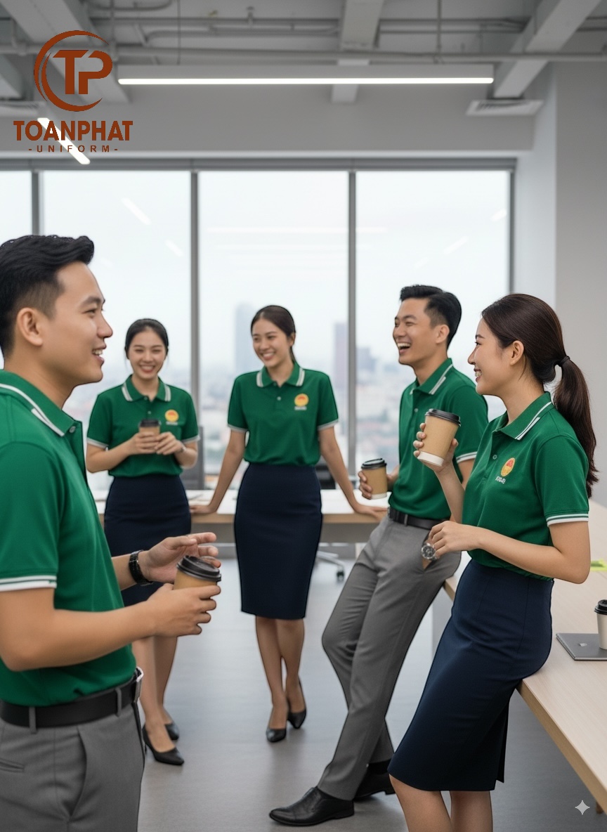 áo đồng phục xanh ve chai