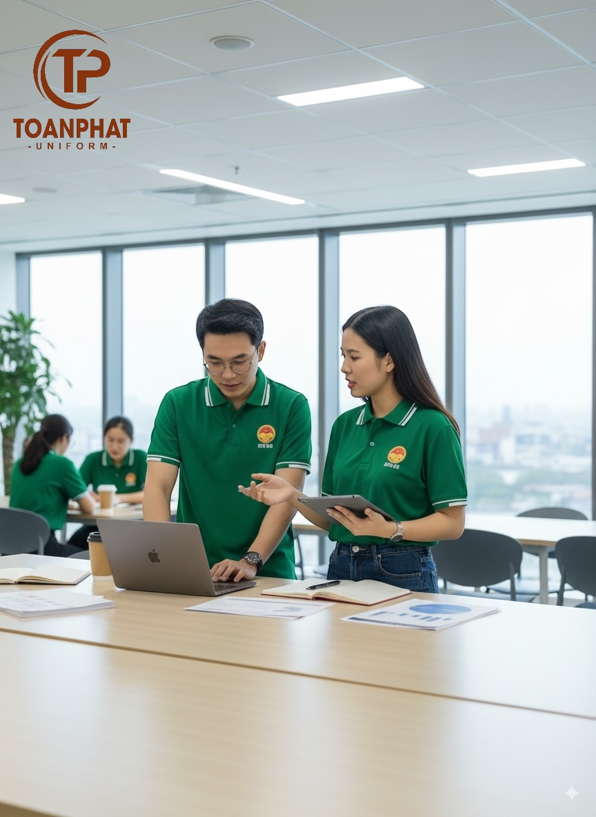 áo đồng phục xanh ve chai 2