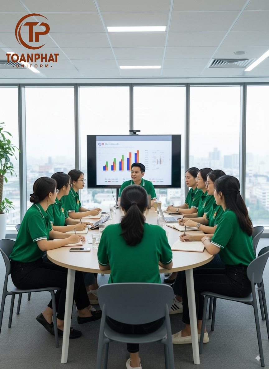 áo đồng phục xanh ve chai 6