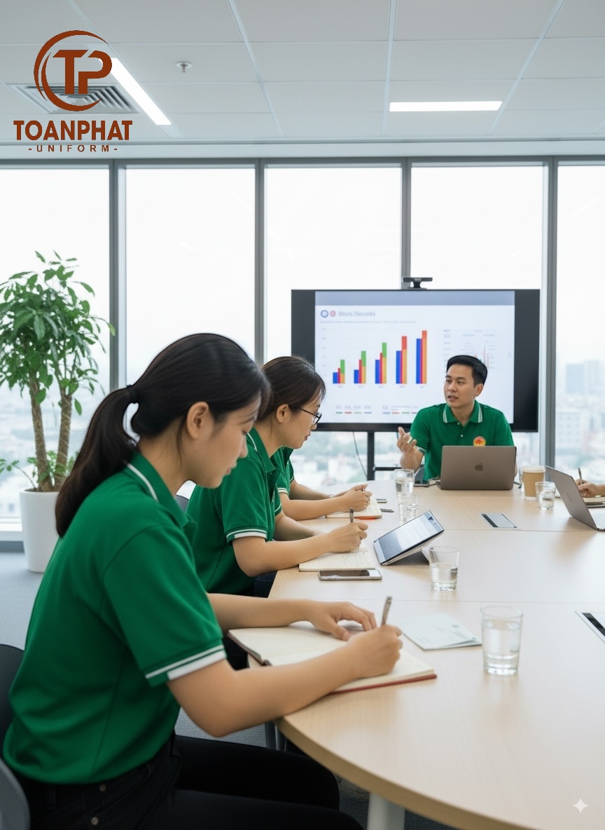 áo đồng phục xanh ve chai 5