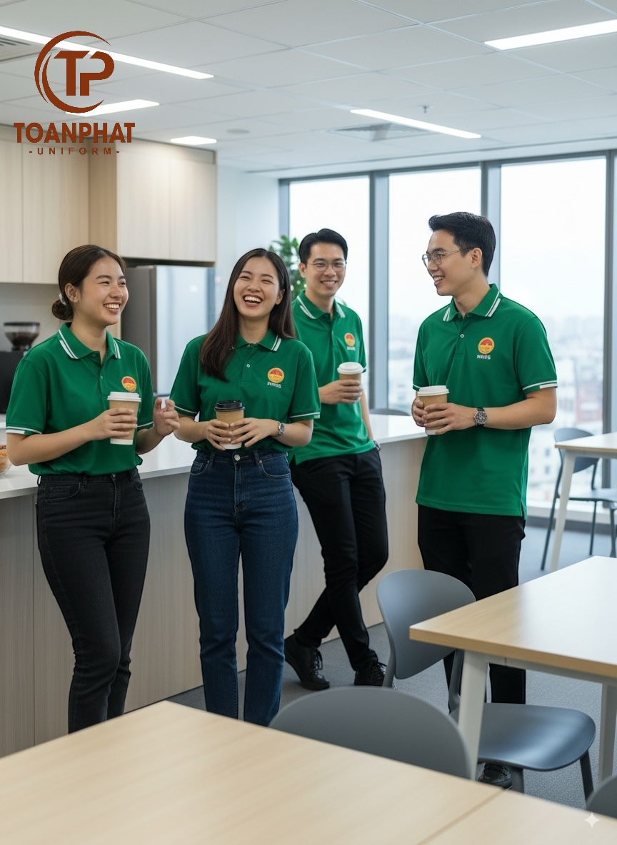 áo đồng phục xanh ve chai 4