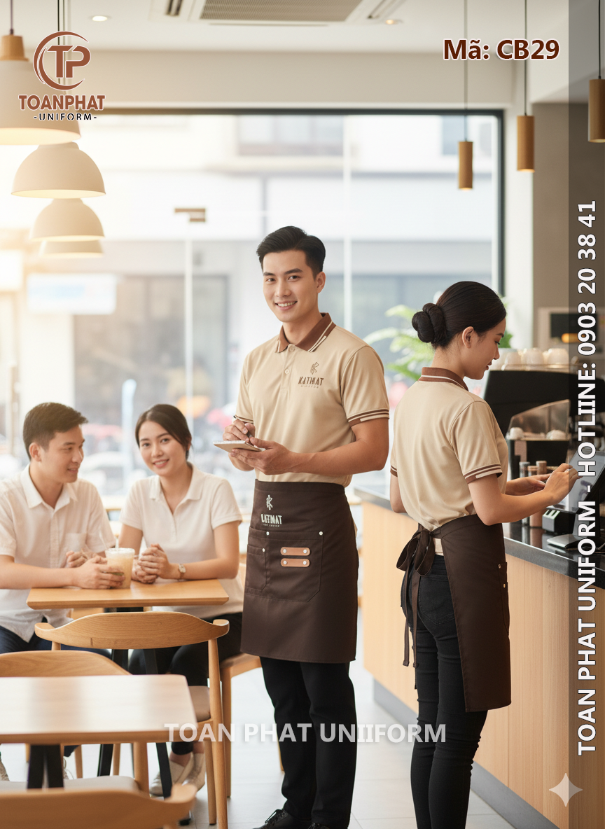 Đồng phục cafe Katinat màu be