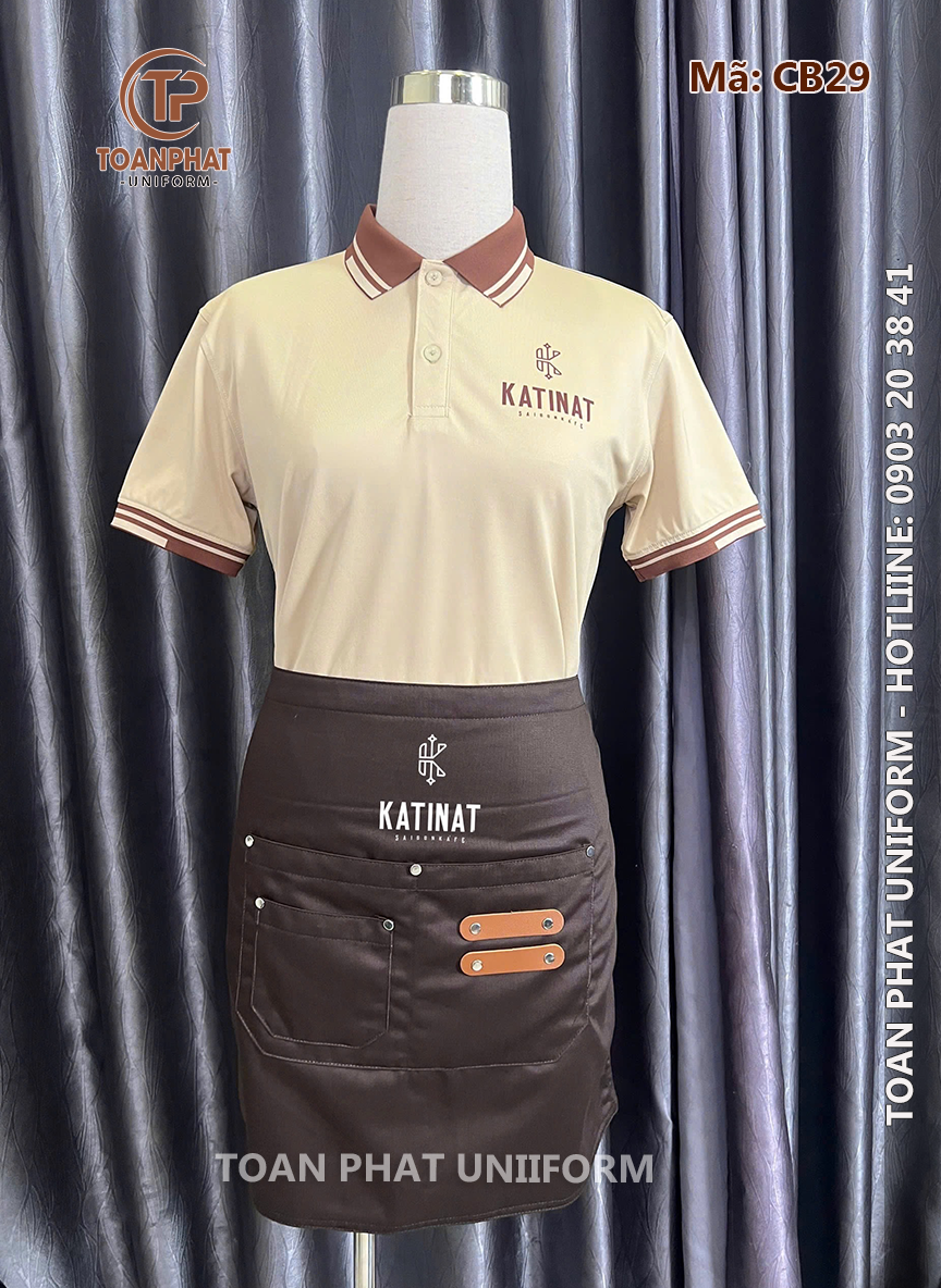 Đồng phục cafe Katinat màu be 1