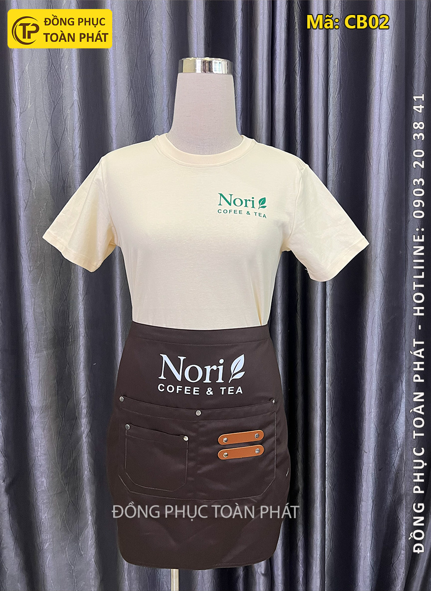 đồng phục coffee nori màu be kem 