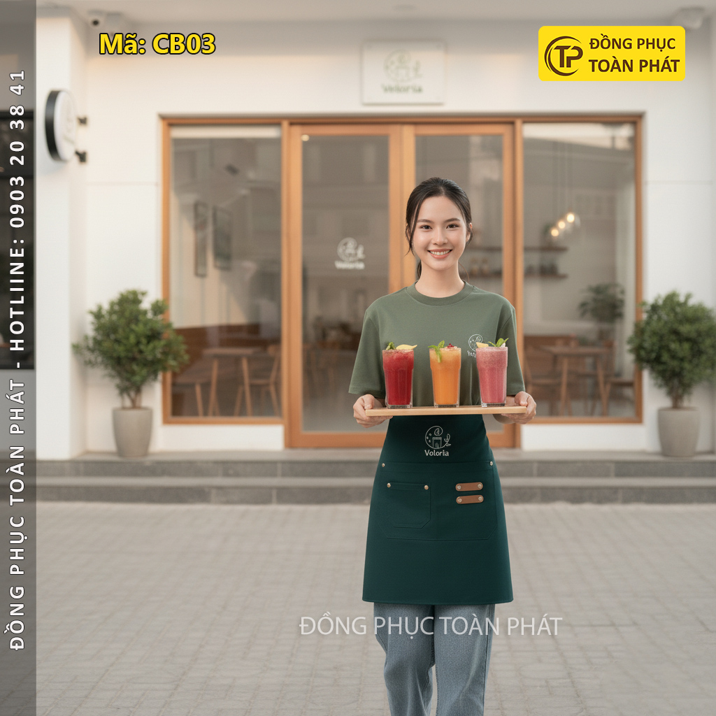 Đồng Phục Cafe Velorria Xanh rêu 7