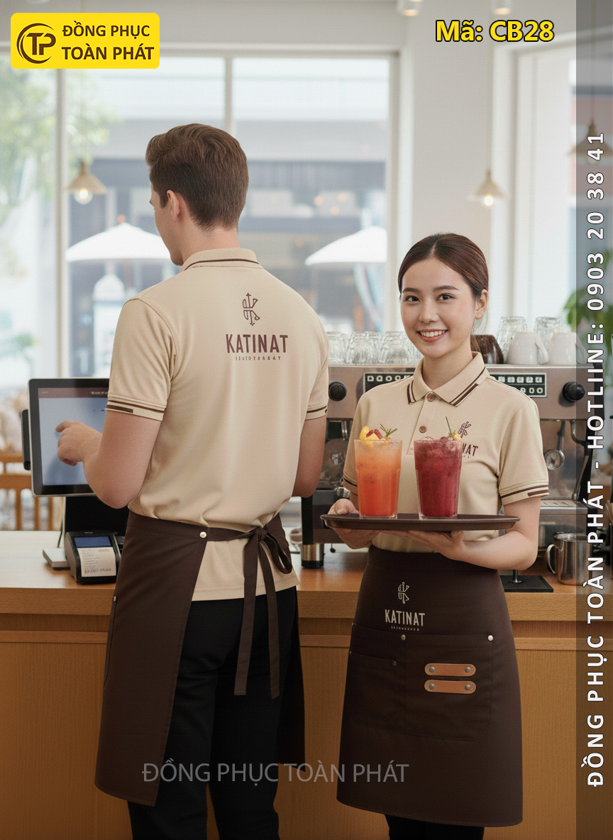 đồng phục katinat màu be nâu 6