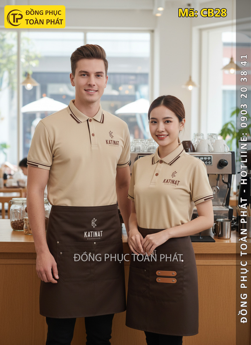 đồng phục katinat màu be nâu