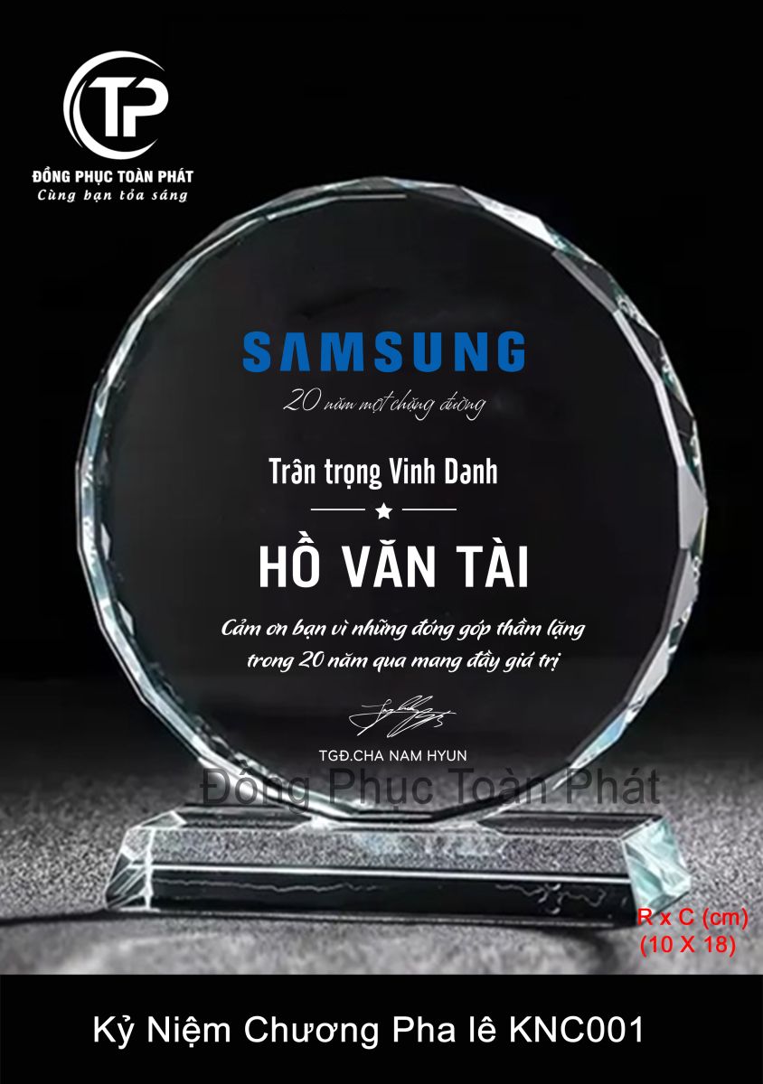 cúp kỷ niêm chương samsung