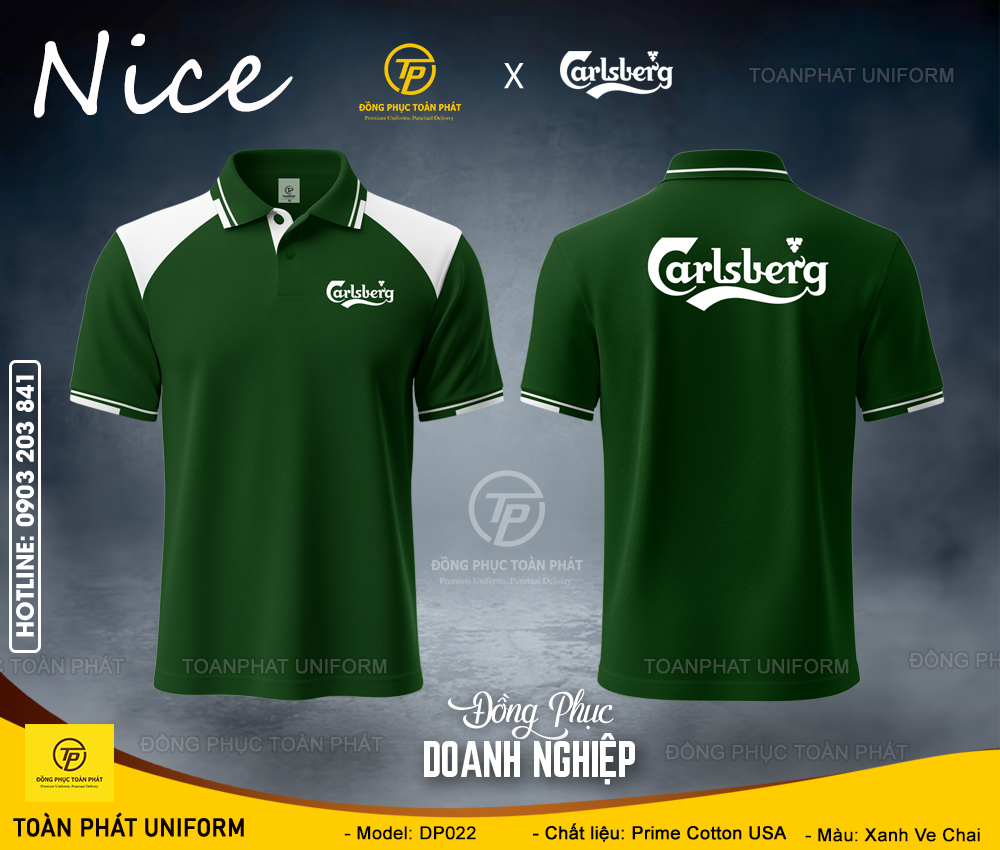 Áo thun đồng phục hãng bia carlsberg