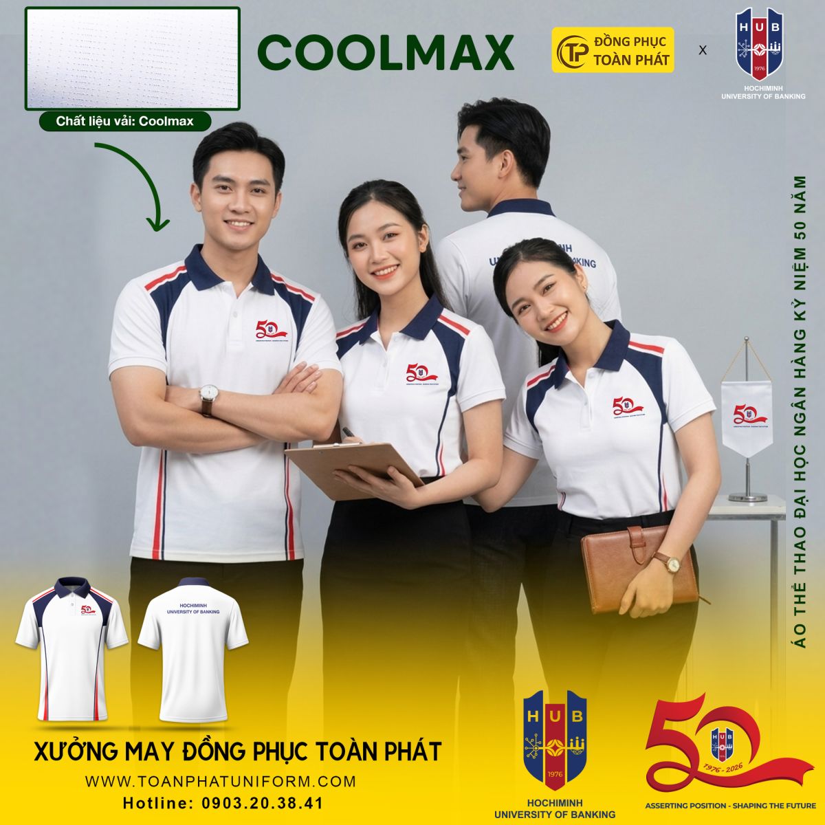 Áo thun thể thao đại học ngân hàng tphcm