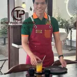 Tạp Dề Yếm Cafe TDY007 Màu Đỏ Đô