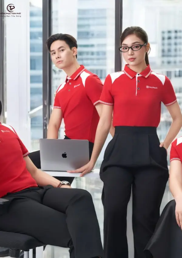 Áo Đồng Phục Seabank Đỏ Trắng